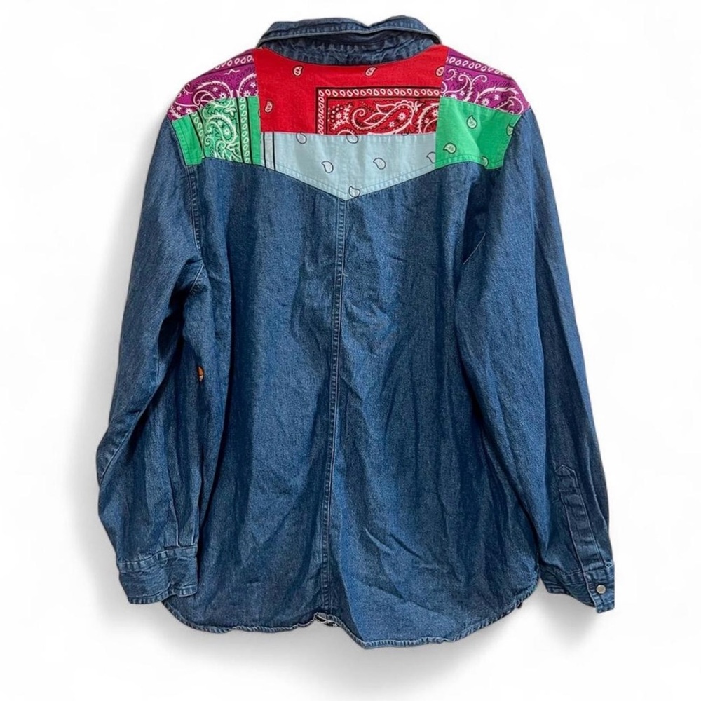 Colorful Patchwork Jean Jacket - Picture 2 of 5